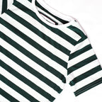 Beans green and white striped women's t-shirt.