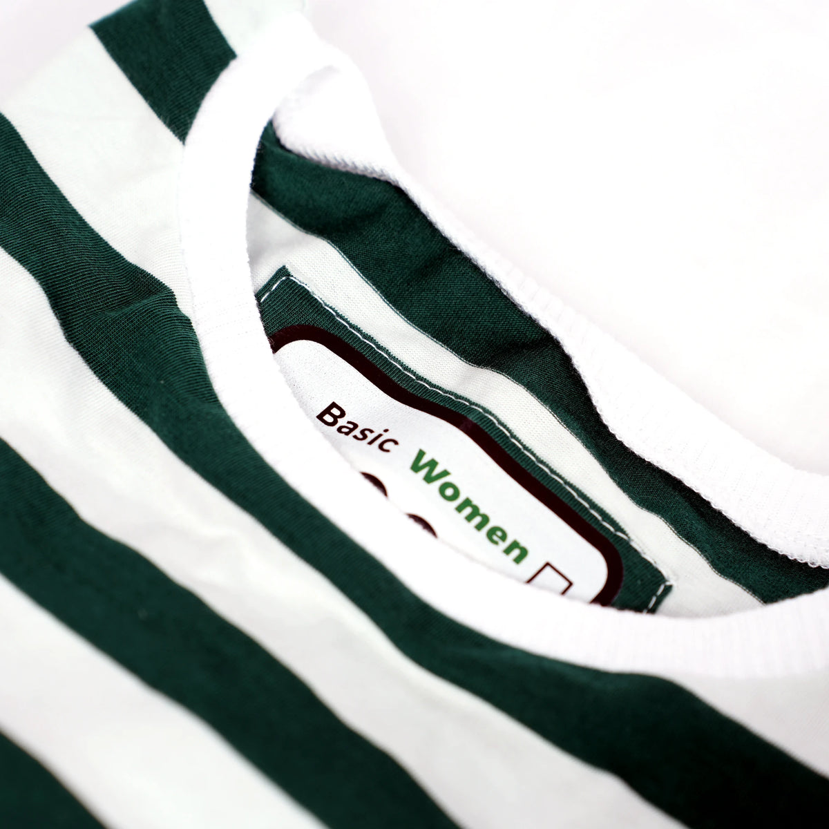 Beans green and white striped women's t-shirt .