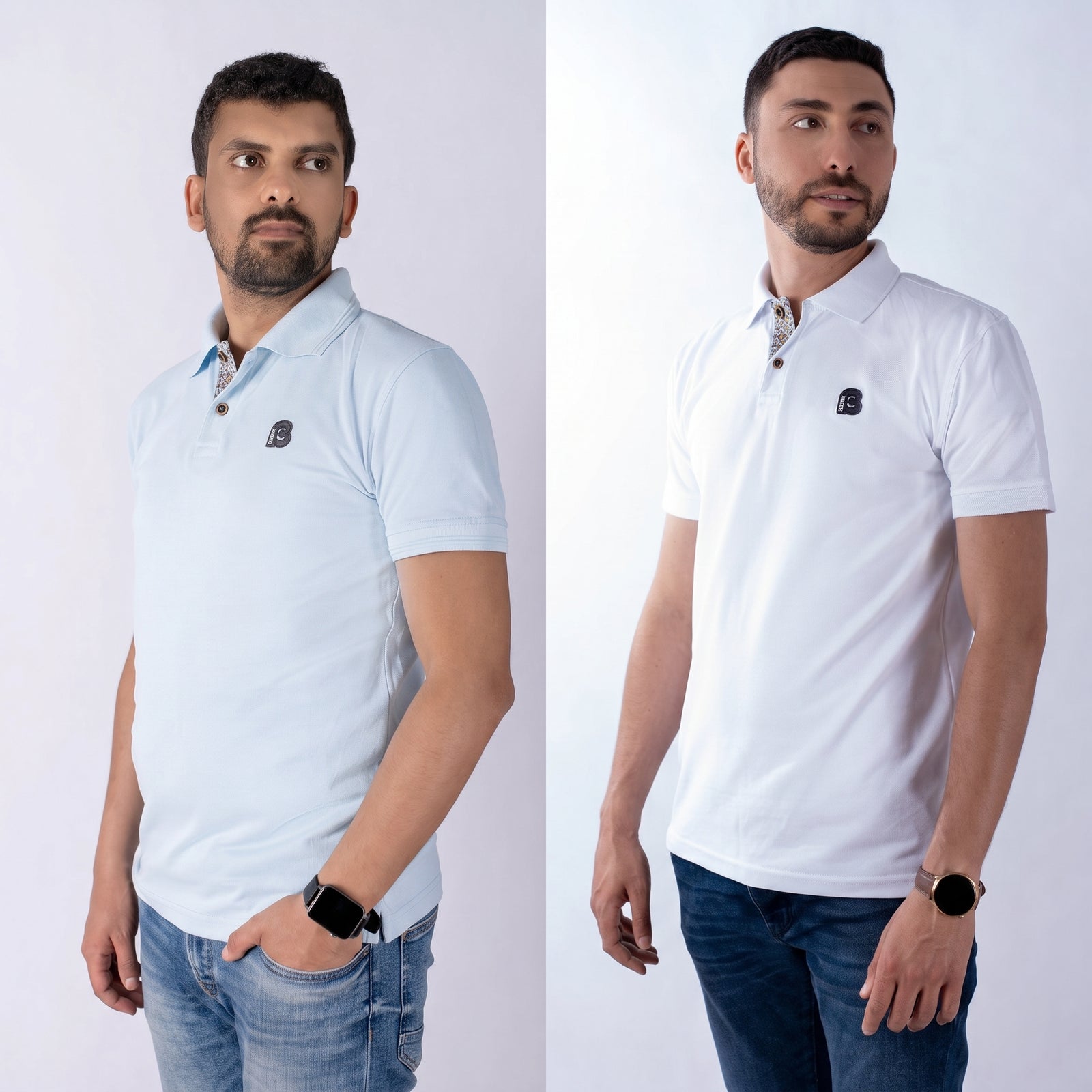 Pack Polo Duo : White & Light Blue